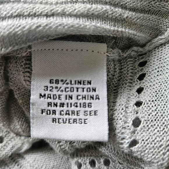 LINEN Asymmetrical Sidetail Hem Green Blue Tunic Sweater by Love Scarlett Medium - Picture 10 of 11